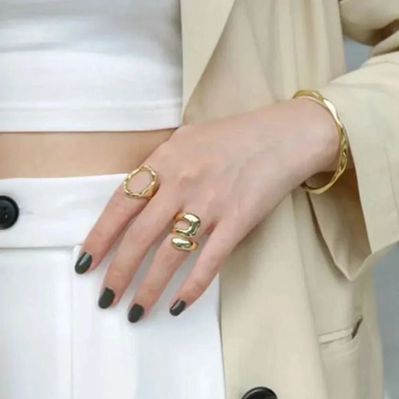 Minimalist 925 Sterling Silver Geometric Twist Wrap Ring Silver or Gold - Picture 8 of 8